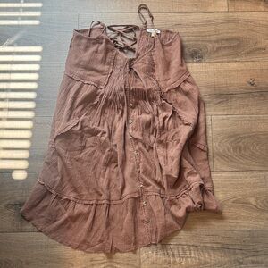 Anthropologie High Low Dress in Rich Brown